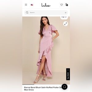 Lulu’s Plunge Maxi Dress Medium